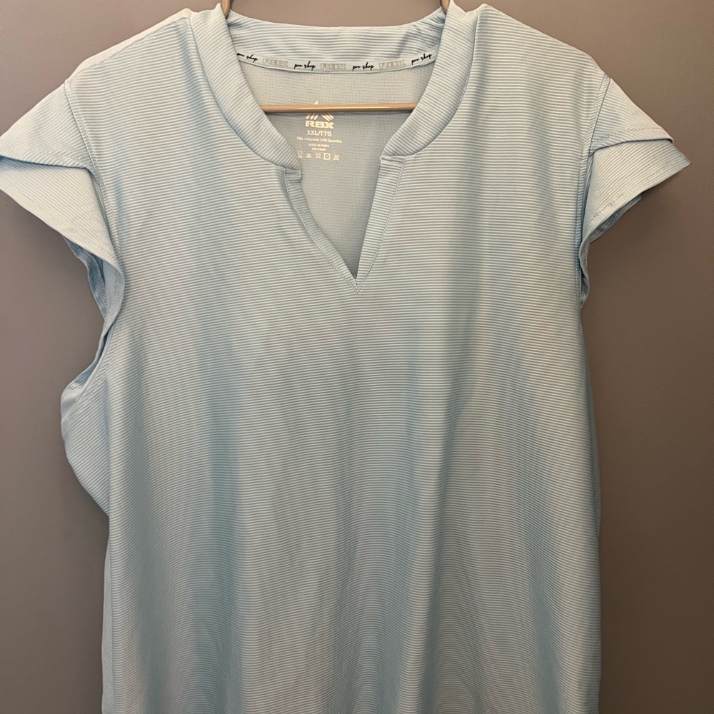 RBX Blue Cap Sleeve Boxy Blouse